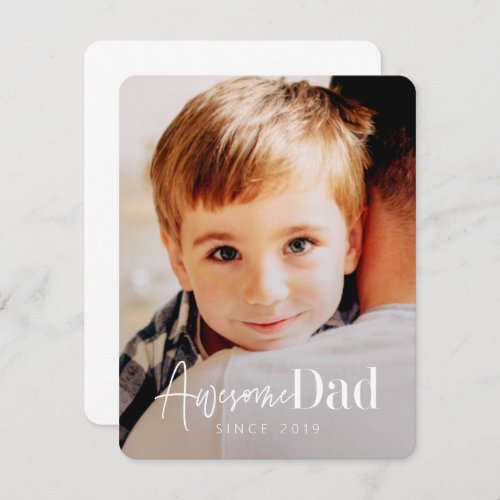 Awesome Dad Since 20XX Modern Simple Elegant Photo Note Card