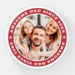 Awesome Dad Since 20XX Modern Simple Photo Paperweight