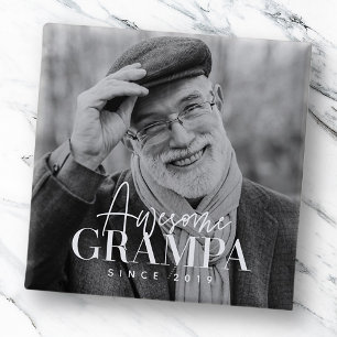 Awesome Dad Since 20XX Simple Elegant Custom Photo Button