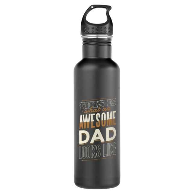 Awesome dad stainless steel water bottle (Front)