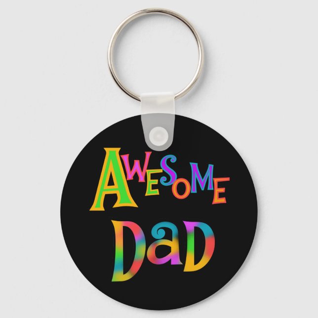 Awesome Dad T-shirts and Gifts Keychain (Front)