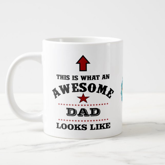 Awesome Dad Thank You Father From Son Or Daughter Giant Coffee Mug (Left)