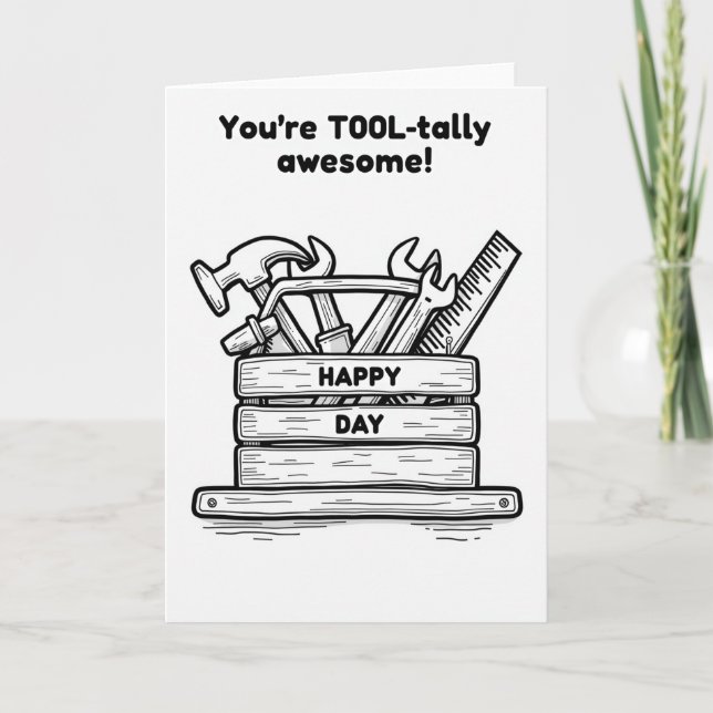 Awesome Dad Tools Fathers Day Card (Front)