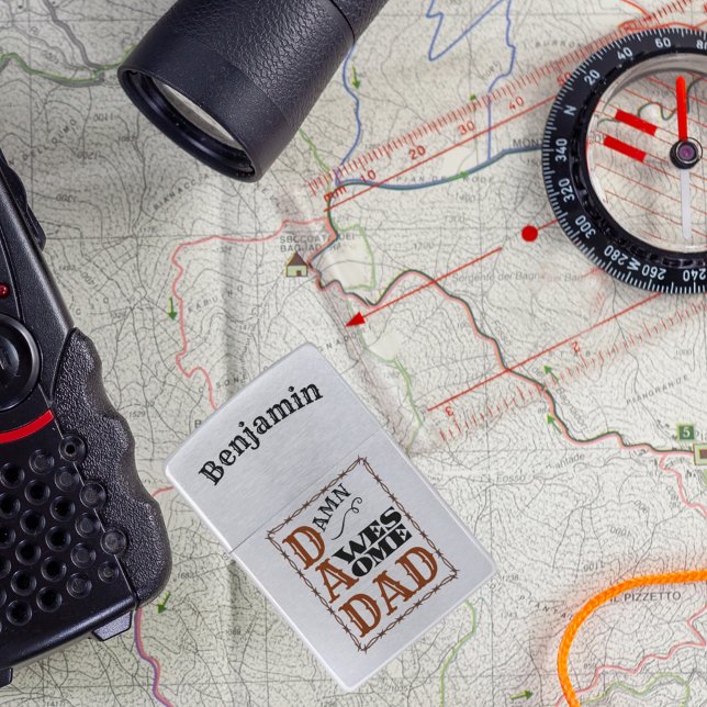 Awesome Dad Western Theme Custom Name Zippo Lighter (Creator Uploaded)