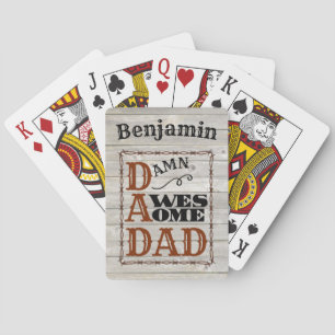 Awesome Dad Western Themed Custom Name Poker Cards