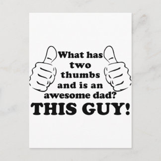 Awesome dad with thumbs postcard
