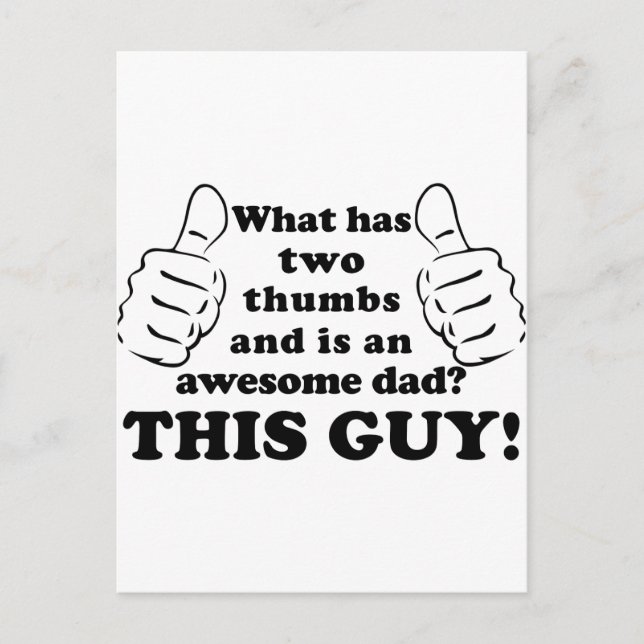 Awesome dad with thumbs postcard (Front)