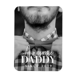 Awesome Daddy Since 20XX Simple Elegant Photo Magnet