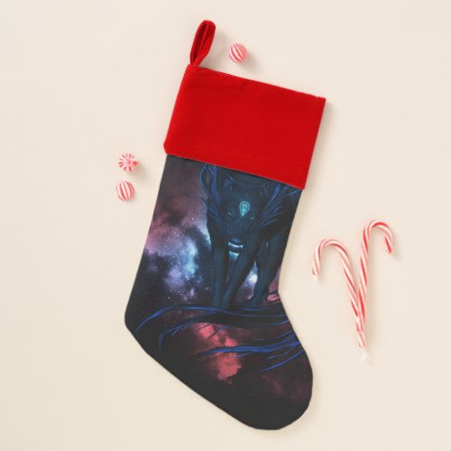 Awesome dark fantasy wolves christmas stocking