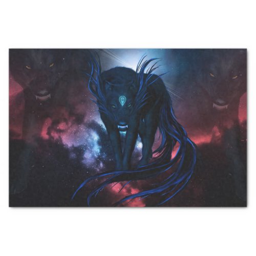 Awesome dark fantasy wolves tissue paper