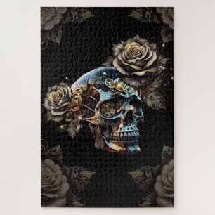 Awesome dark steampunk skull  jigsaw puzzle