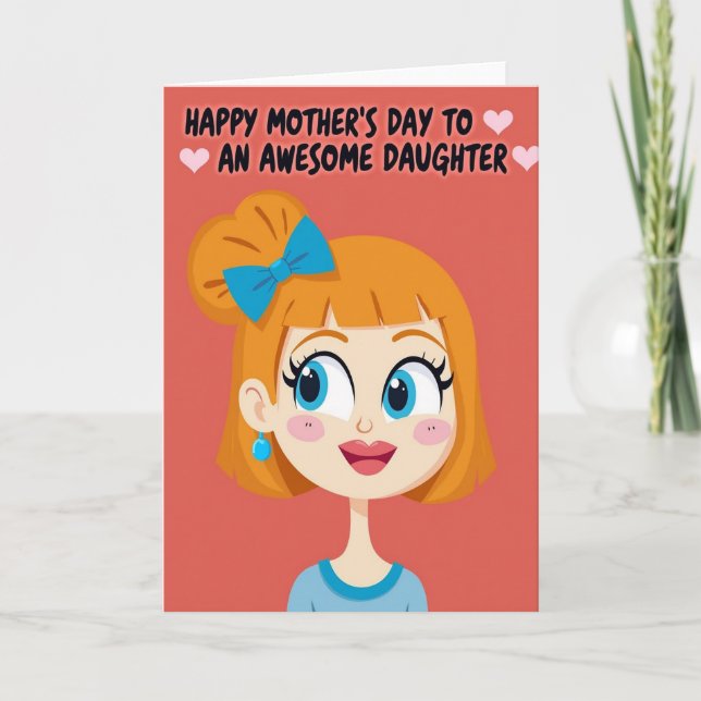 Awesome Daughter Floral Card (Front)
