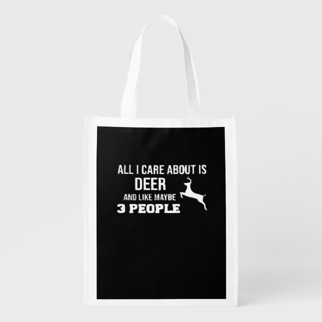 Awesome Deer Lover Minimal RetReusable Grocery Bag (Front)