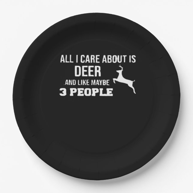 Awesome Deer Lover Minimal Retro Style  Paper Plates (Front)