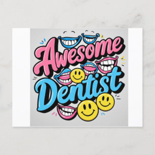 Awesome dentist thank you, smile gift postcard