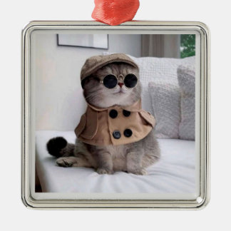 awesome detective cat Christmas Ornament