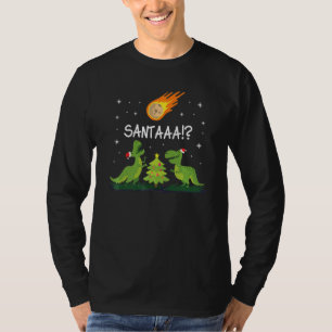 Awesome Dinosaur Santa With Christmas Tree Funny H T-Shirt