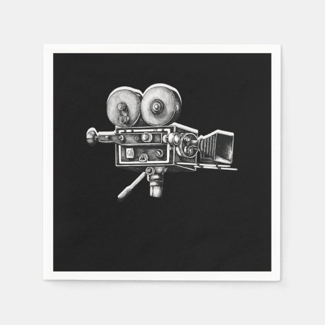 Awesome Distressed Film Video Camera Cameraman  Napkins (Front)