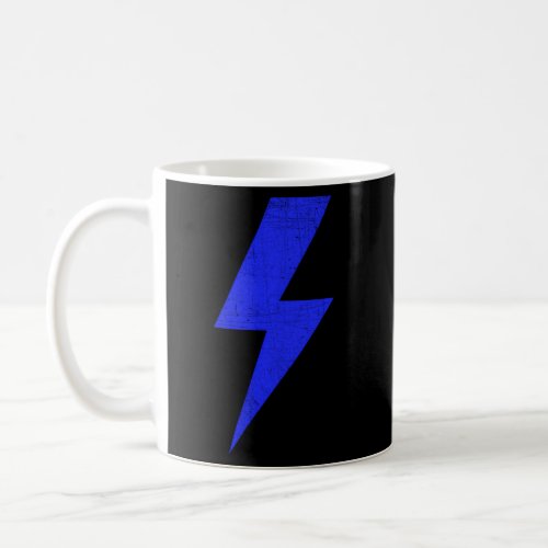 Awesome Distressed Front Back Blue Lightning Bolt Coffee Mug