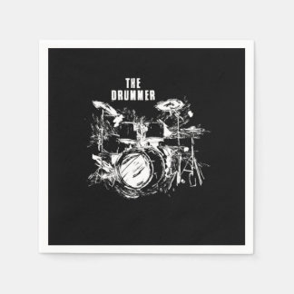 Awesome Distressed The Drummer Graphic Percussioni Napkins