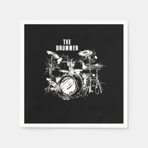 Awesome Distressed The Drummer Graphic Percussioni Napkins