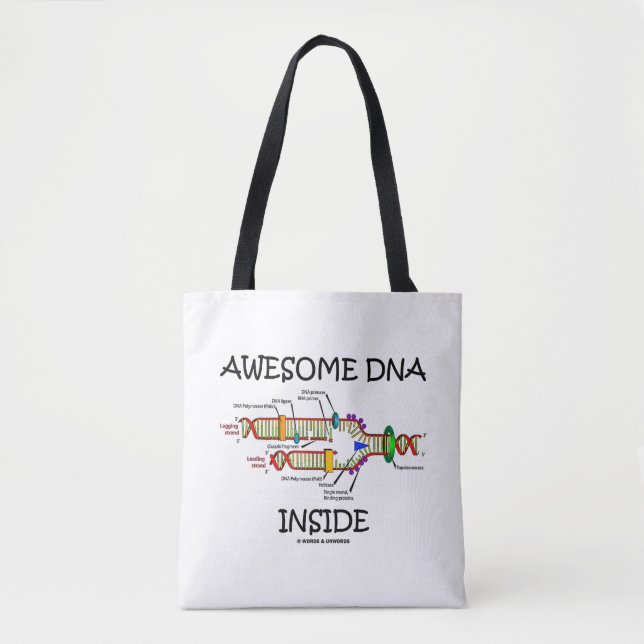 Awesome DNA Inside Molecular Biology Humor Tote Bag (Front)