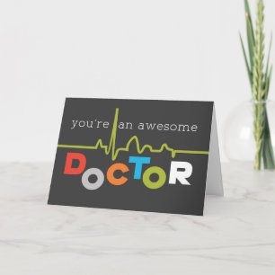 Awesome Doctor on Doctors' Day Letterpress Thank You Card