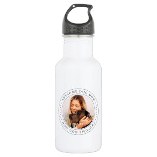 Awesome Dog Mom Since 20XX Classic Simple Photo Stainless Steel Water Bottle