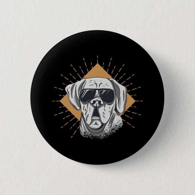 Awesome Dog Sunglasses Button (Front)