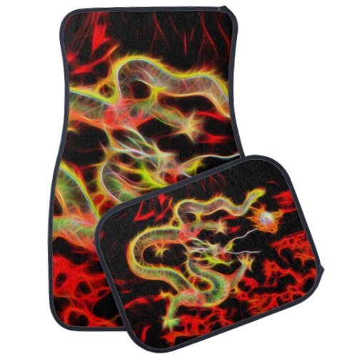 Awesome Dragon Fire on Lucky Energy Car Floor Mat