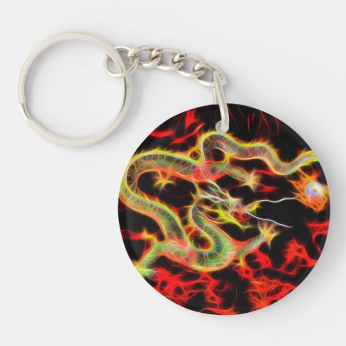 Awesome Dragon Fire on Lucky Energy Keychain
