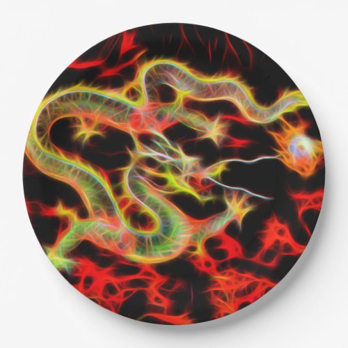 Awesome Dragon Fire on Lucky Energy Paper Plates
