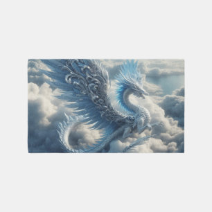 Awesome Dragon Surrounded by Clouds  Rug
