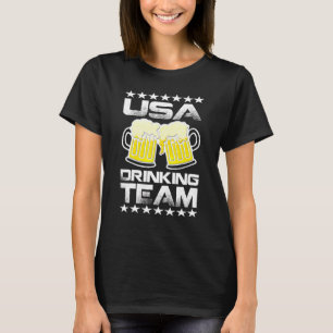 Awesome Drinking Beer Usa Drinking Team For Mens W T-Shirt