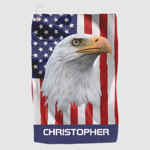 Awesome Eagle The American Flag Patriotic Golf Towel