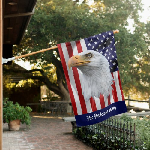 Awesome Eagle The American Flag Patriotic House Flag