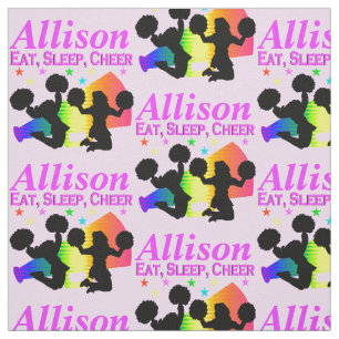 AWESOME EAT, SLEEP, CHEER PERSONALIZED FABRIC