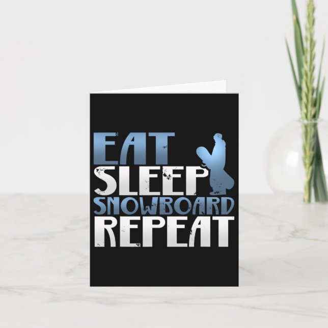 Awesome Eat Sleep Snowboard Repeat Snowboarding T  Card (Front)