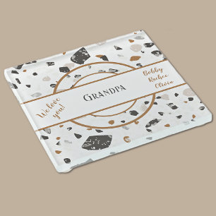 Awesome Effect, Dad or Grandpa    Terrazzo Retro Glass Coaster