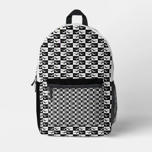 Awesome Eighties Mod Sunglasses Checkers Printed Backpack
