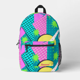 Awesome Eighties Pop Pattern Fun Aesthetic Printed Backpack