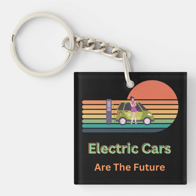 Awesome Electric Cars are the Future  Keychain (Front)