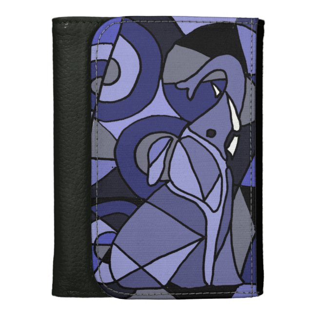 Awesome Elephant Abstract Art Wallet (Front Vertical)