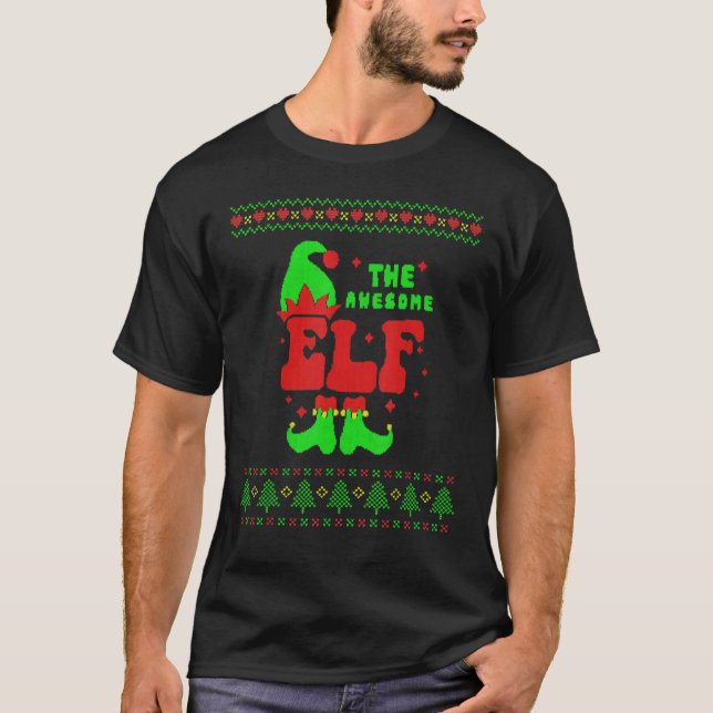 Awesome Elf Family Matching Ugly Sweater Christmas (Front)