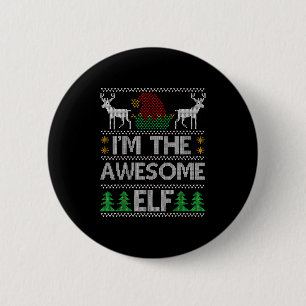 Awesome Elf Matching Family Group Christmas Party Button