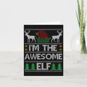 Awesome Elf Matching Family Group Christmas Party Card