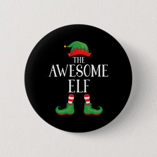 Awesome Elf Matching Group Xmas Funny Family Chris Button