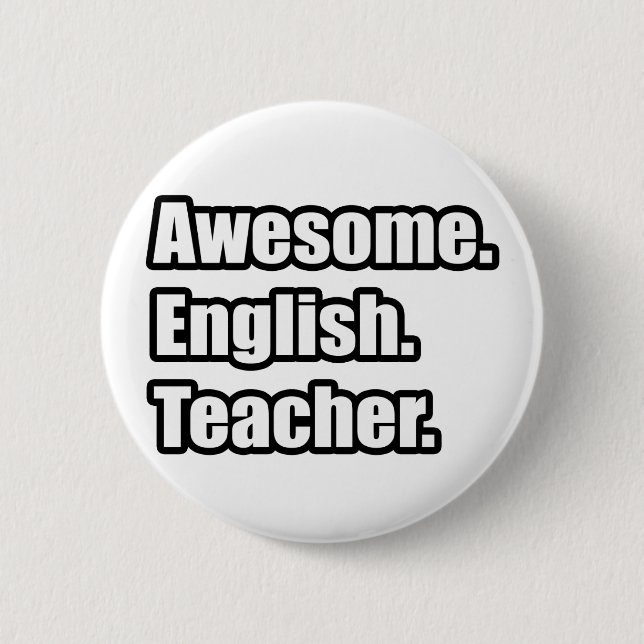 Awesome English Teacher Button (Front)