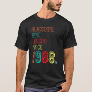 Awesome Epic Legend Since 1988 34 Years Old 34th B T-Shirt