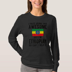 Awesome Ethiopian Flag Ethiopia Ethiopian Roots T-Shirt
